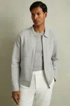 Reiss Mens Soft Grey Melan Rivers Regular-fit Zip-up Knitted Cardigan In Soft Grey Melange