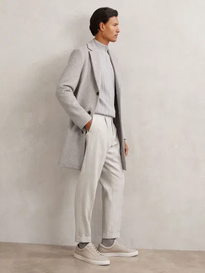 Reiss Soft Grey Suit Trousers In Gray