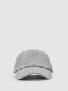 Reiss Soft Grey Wool-blend Baseball Cap In Gray