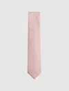 Reiss Soft Pink Ceremony Textured Silk-blend Tie
