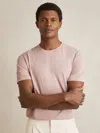 Reiss Soft Pink Cotton Crew-neck T-shirt