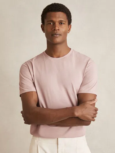 Reiss Soft Pink Cotton Crew-neck T-shirt