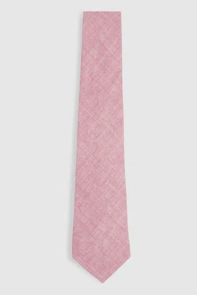 Reiss Soft Pink Melange Melange Silk Tie In Soft Pink Melan