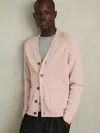 Reiss Soft Pink Nimbus Wool-blend Ridge-seam Cardigan In Pink