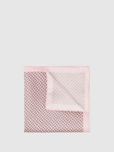 Reiss Soft Pink Ottavio Geo Chain Detail Pocket Square