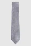 Reiss Soft Pink Silk Geometric-print Tie