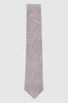 Reiss Soft Pink Silk Medallion-print Tie