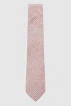 Reiss Soft Pink Silk Pin-dot Tie