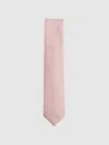 Reiss Soft Pink Textured Silk Blend Tie