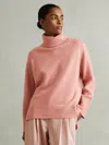 Reiss Soft Pink Wool-cashmere Roll-neck Jumper