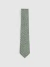 REISS SOFT SAGE ALBARESE SILK GEOMETRIC PRINT TIE