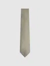 Reiss Soft Sage Ceremony Textured Silk-blend Tie In Green