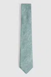 Reiss Soft Sage Linen Textured Tie