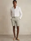 Reiss Soft Sage Oe Hampton Cotton Chino Shorts With Stretch