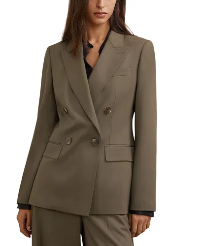 Reiss Solene Double Breasted Blazer In Green