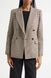 Reiss Solene Houndstooth Check Wool Blend Jacket In Multi