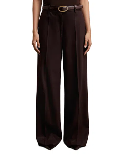 Reiss Solene Wide Leg Pants In Brown