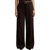 Reiss Solene Wool Blend Wide Leg Pants In Brown