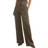 Reiss Solene Wool Blend Wide Leg Pants In Green