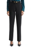 Reiss Black Petite Slim Fit Wool Blend Trousers In Black