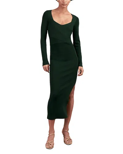 Reiss Sophia Knitted Wrap Dress In Green