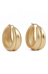 Reiss Sophie Sculptural Hoop Earrings In Gold Tone