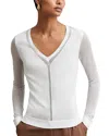 Reiss Soraya Mesh Detail Top In White