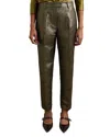 Reiss Siena Metallic Cotton-blend Tapered Trousers In Gold