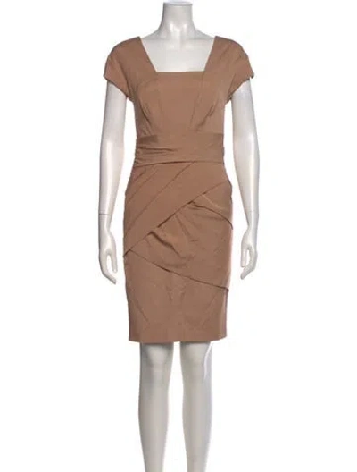 Pre-owned Reiss Square Neckline Knee-length Dress In Neutral