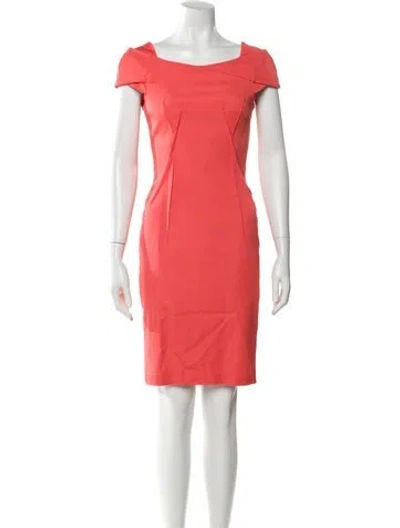Pre-owned Reiss Square Neckline Knee-length Dress In Orange