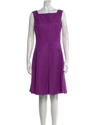 Pre-owned Reiss Square Neckline Knee-length Dress In Purple