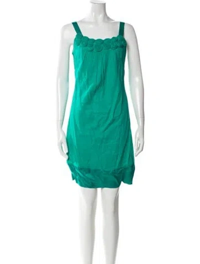 Pre-owned Reiss Square Neckline Mini Dress In Blue