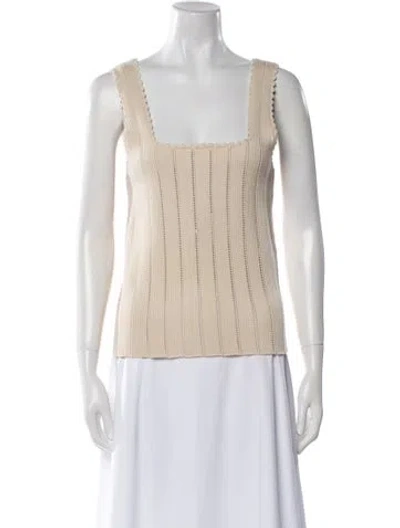 Pre-owned Reiss Square Neckline Sweater In Neutral