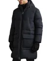 Reiss Mens Navy Moon Quilted Longline Stretch-nylon Puffer Xs In Blue