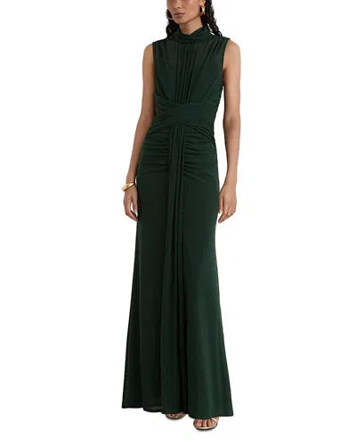 Reiss Starla Ruched Maxi Dress In Green