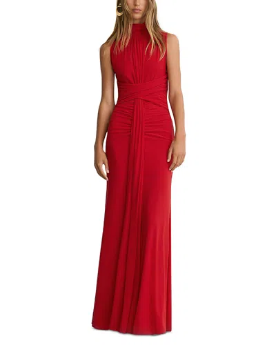 Reiss Starla Ruched Maxi Dress In Red