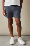 Reiss Steel Blue Robin Textured Drawstring Shorts