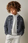 Reiss Steel Blue Senior Textured Cotton Blend Jacket