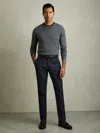 Reiss Steel Blue Slim Fit Cotton Blend Chinos