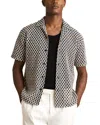 Reiss Sterling Crochet Camp Shirt In Black