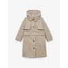 Reiss Stone Astrid Detachable-hood Cotton Blend Trench Coat 3 In Gray