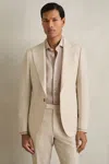 Reiss Stone Belmont Sb Single-breasted Textured Blazer Slim-fit With Wool