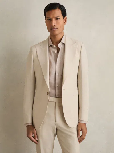 Reiss Stone Belmont Sb Single-breasted Textured Blazer Slim-fit With Wool In Gray