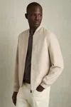 Reiss Stone Brushed Wool-blend Bomber Jacket