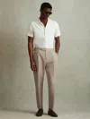 Reiss Stone Com Relaxed Cropped Trousers With Turned-up Hems