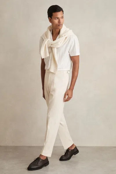Reiss Stone Cotton-blend Tapered Trousers