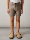 Reiss Stone Cotton Chino Shorts With Stretch In Gray