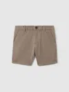 Reiss Stone Cotton Chino Shorts With Stretch