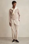 Reiss Stone Haven Cotton Drawstring Cargo Trousers