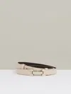 Reiss Stone Leather Square Hinge Belt